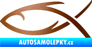 Samolepka Jesus rybička 008 měděná metalíza