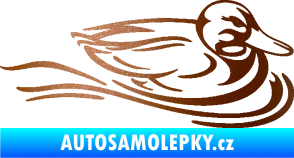 Samolepka Kachna 003 pravá ve vodě měděná metalíza