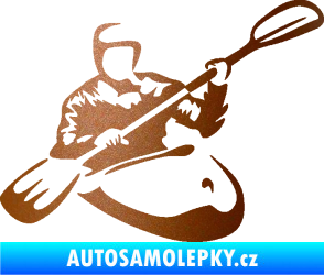 Samolepka Kajakář 004 pravá měděná metalíza