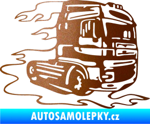 Samolepka Kamion 003 pravá nákladní auto měděná metalíza