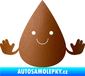 Samolepka Kapka 001 veselá měděná metalíza