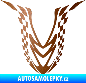 Samolepka Kapota 006 šachovnice měděná metalíza