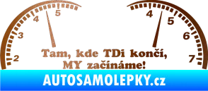 Samolepka Kde TDi končí jedna barva měděná metalíza