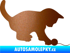 Samolepka Kočka 002 pravá měděná metalíza