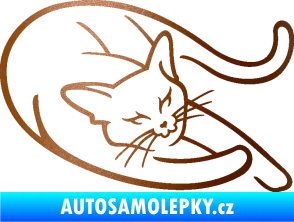 Samolepka Kočka 022 pravá měděná metalíza