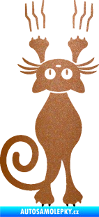 Samolepka Kočka 023 levá s drápanci měděná metalíza