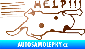 Samolepka Kočka Help samolepka na bok  měděná metalíza