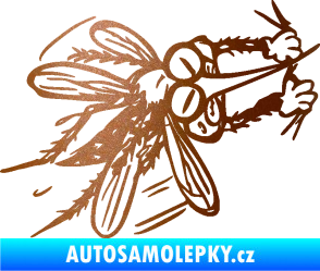 Samolepka Komár 002 pravá měděná metalíza