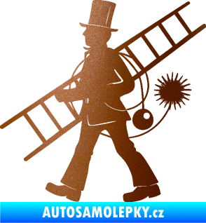 Samolepka Kominík 001 levá měděná metalíza