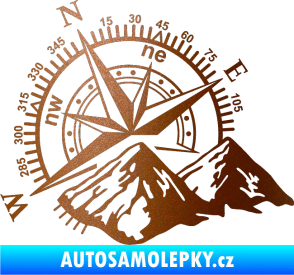 Samolepka Kompas 002 levá hory měděná metalíza