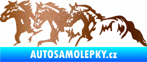 Samolepka Koníci 004 levá stádo měděná metalíza