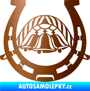 Samolepka Koňská podkova 005 se zvonečky měděná metalíza