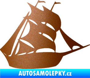 Samolepka Koráb 001 pravá měděná metalíza