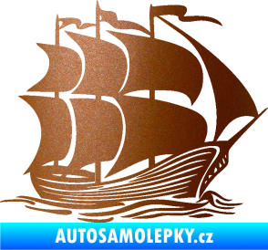 Samolepka Koráb 002 pravá měděná metalíza