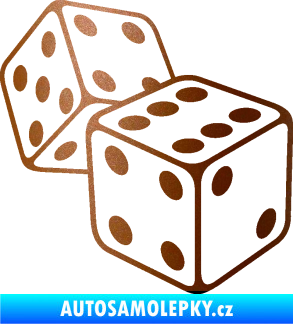 Samolepka Kostky 003 pravá hrací kostky měděná metalíza
