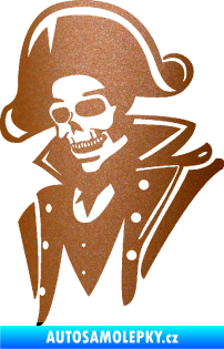 Samolepka Kostra pirát levá měděná metalíza