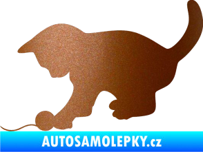 Samolepka Koťátko 001 levá měděná metalíza