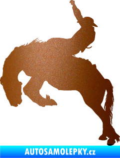 Samolepka Kovboj 001 levá rodeo na koni měděná metalíza