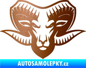 Samolepka Kozel 006 hlava měděná metalíza