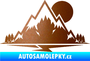 Samolepka Krajina hory 001 pravá měděná metalíza