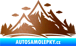 Samolepka Krajina hory 002 pravá měděná metalíza