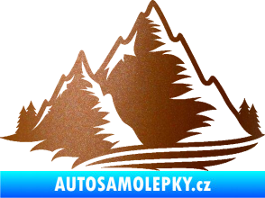 Samolepka Krajina hory 003 levá měděná metalíza