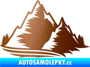 Samolepka Krajina hory 003 pravá měděná metalíza