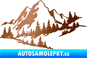 Samolepka Krajina hory 007 pravá měděná metalíza