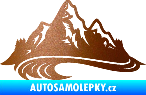 Samolepka Krajina hory 008 levá měděná metalíza