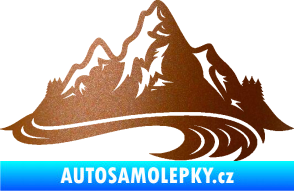 Samolepka Krajina hory 008 pravá měděná metalíza