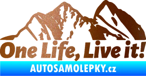 Samolepka Krajina hory 029 levá měděná metalíza