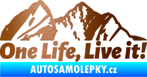 Samolepka Krajina hory 029 pravá měděná metalíza