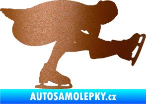 Samolepka Krasobruslení 007 pravá krasobruslařka měděná metalíza