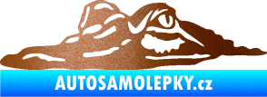 Samolepka Krokodýl 003 levá hlava na hladině měděná metalíza