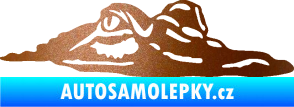 Samolepka Krokodýl 003 pravá hlava na hladině měděná metalíza