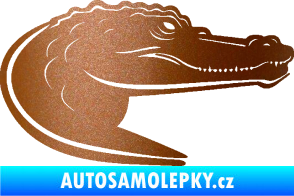 Samolepka Krokodýl 004 pravá měděná metalíza