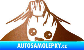 Samolepka Kuk 007 pravá Groot vykukuje měděná metalíza