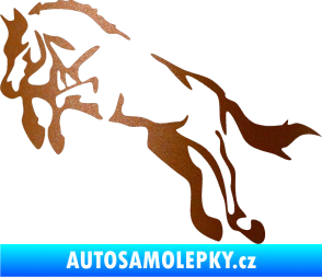 Samolepka Kůň 025 levá skok měděná metalíza