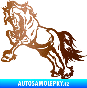 Samolepka Kůň 055 levá měděná metalíza