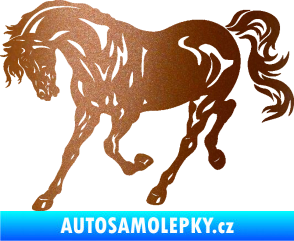 Samolepka Kůň 056 levá měděná metalíza