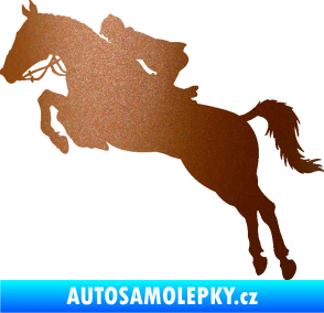 Samolepka Kůň 076 levá parkur měděná metalíza