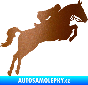 Samolepka Kůň 076 pravá parkur měděná metalíza