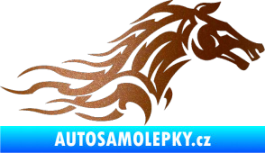 Samolepka Kůň 078 pravá měděná metalíza