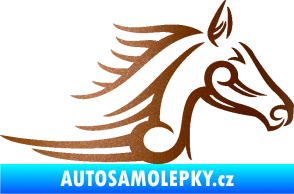 Samolepka Kůň 081 pravá hlava tattoo měděná metalíza