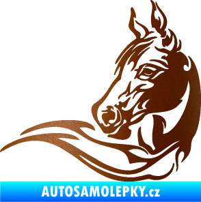 Samolepka Kůň 085 levá měděná metalíza