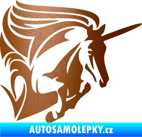 Samolepka Kůň jednorožec 001 pravá měděná metalíza