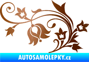 Samolepka Květina dekor 002 levá měděná metalíza