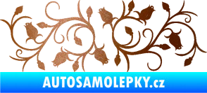 Samolepka Květina dekor 010 pravá růžičky měděná metalíza
