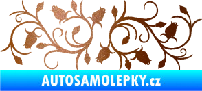 Samolepka Květina dekor 010 levá růžičky měděná metalíza