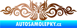 Samolepka Květina dekor 017 motýl měděná metalíza